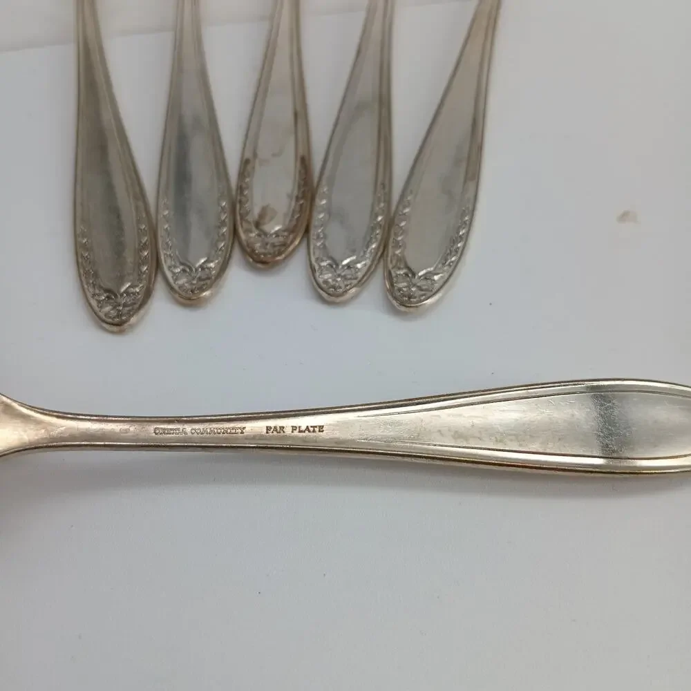 6X SF Vtg Oneida Community Bridal Wreath Silver Plate Salad Forks Silverplate